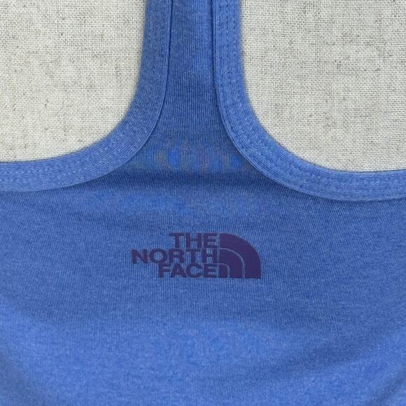 North Face Medium Racerback Tank Top Stretch Running Pullover Blue Heathered - Picture 5 of 7